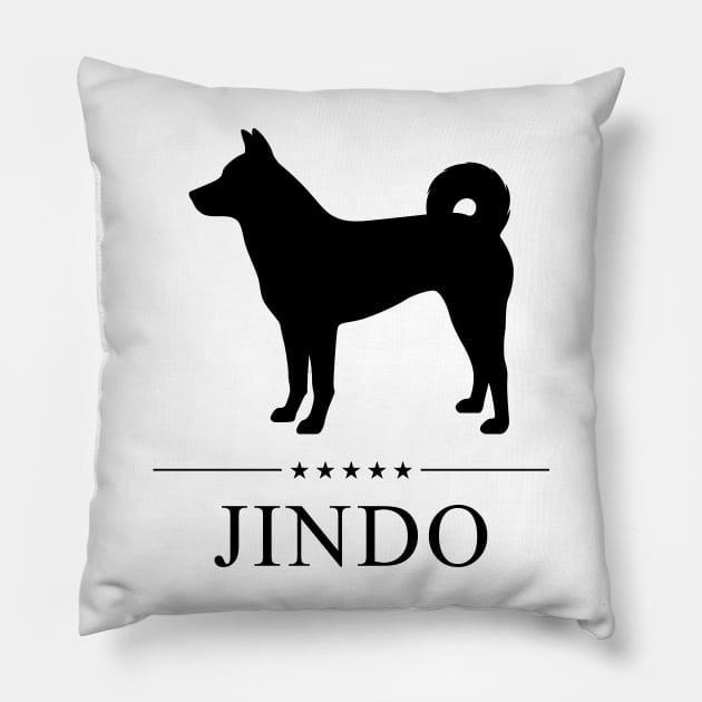 Jindo Black Silhouette Pillow by millersye