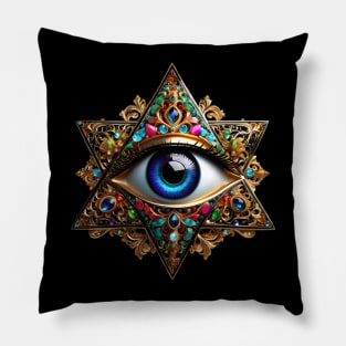 Baroque Evil Eye Hexagram Pillow