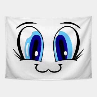 Large Anime Cartoon Eyes  - Face Mask Tapestry