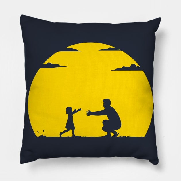 silhouette father and daughter Pillow by Spring Moon