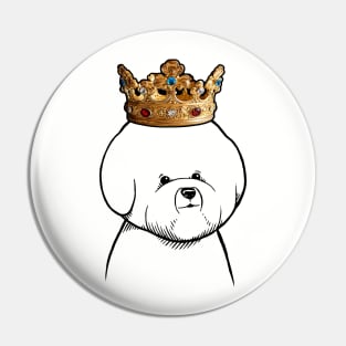 Bichon Frise Dog King Queen Wearing Crown Pin