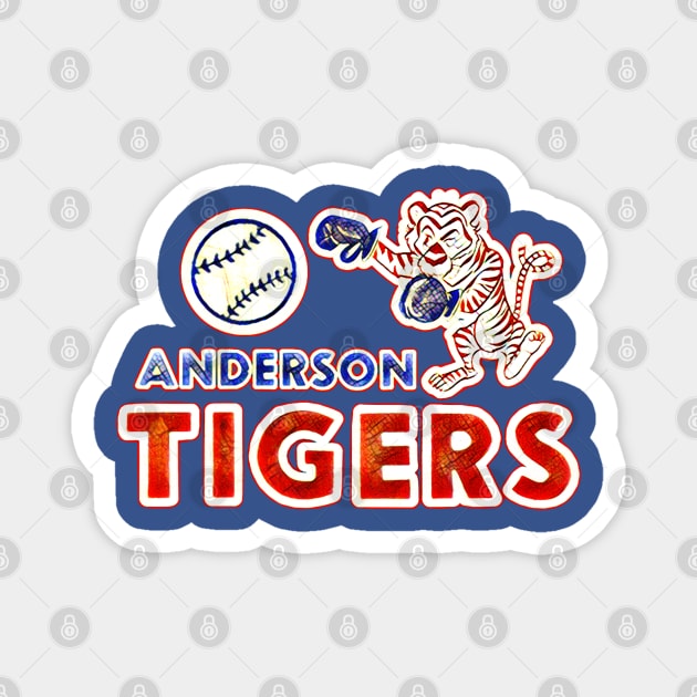 Anderson Tigers Baseball Magnet by Kitta’s Shop