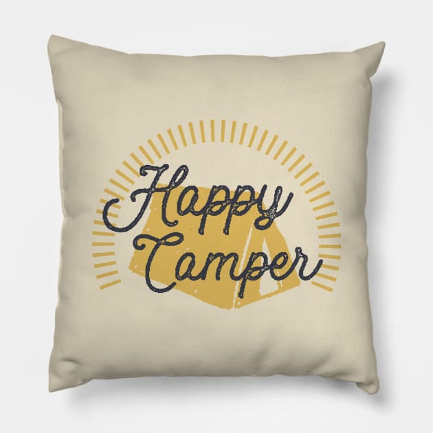 Happy Camper Pillow by mikevotava