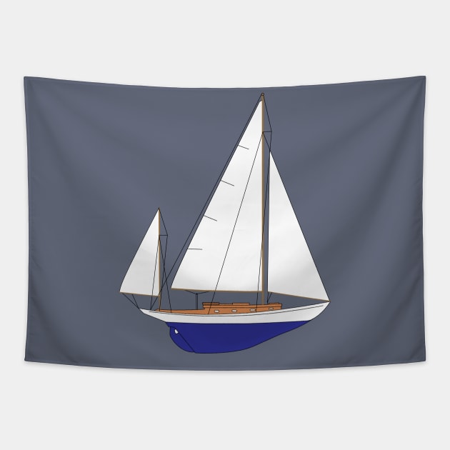 Concordia Yawl Sailboat Tapestry by CHBB