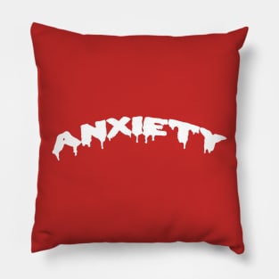 Anxiety Graphic Novelty Design in White Pillow