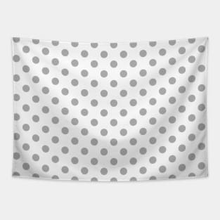 Grey Polka Dots Pattern on White Background Tapestry