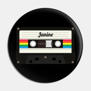 Janine / Cassette Tape Style Pin