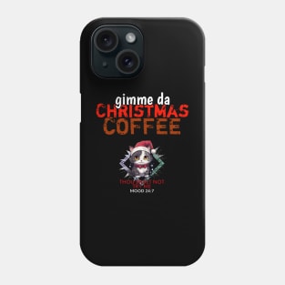 Funny Christmas Coffee Cat Phone Case