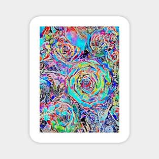psychedelic flowers Magnet