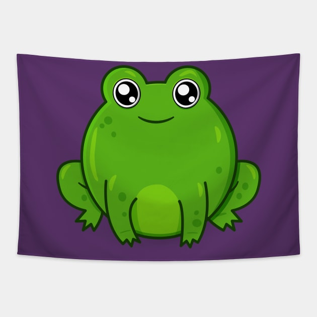 Cute Cartoon Frog Tapestry by ShexxarDesigns