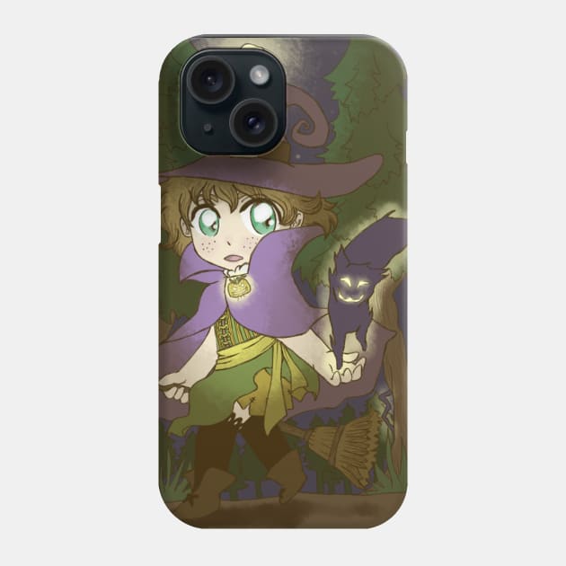 A Witch finds her Familiar Phone Case by Terminally Nerdy's Treasures