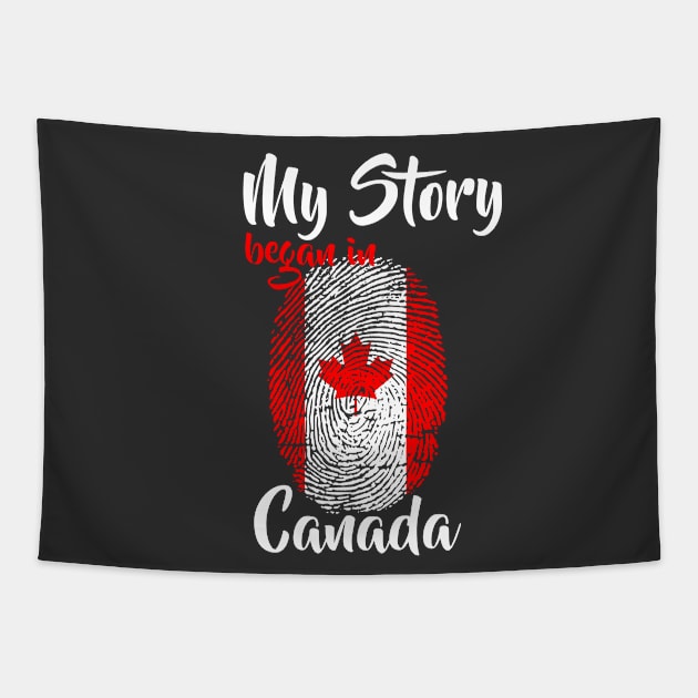 Canada Flag Fingerprint My Story DNA Canadian Tapestry by Your Culture & Merch