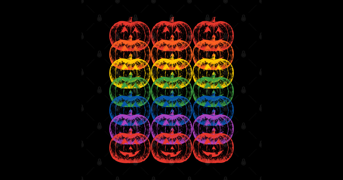 LGBTQ Fall Halloween Gay Lesbian Pride Jack O Lanterns Pumpkins - Gay Halloween - Sticker ...