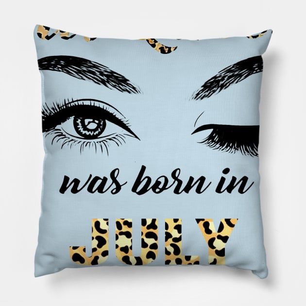 This Queen Was Born In July Leopard Pattern Pillow by Vladis
