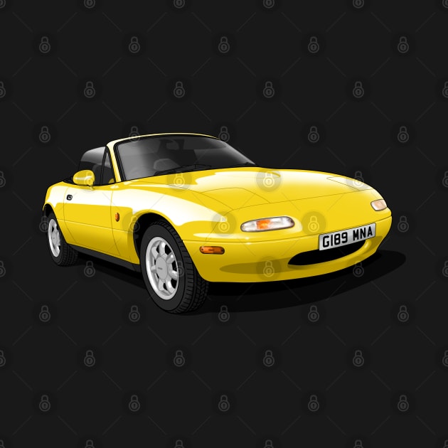 1990 Mazda MX5 in yellow by candcretro