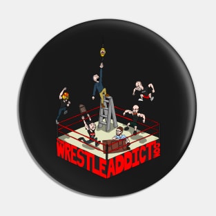 The Wrestle Addict Cartoon Tee Pin