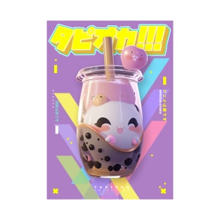 Lucky Korean Milktea Bubble Tea - Tapioka Collection | Kawaii Aesthetic Anime Bubble Tea 3D Pop Art Design | PROUD OTAKU T-Shirt