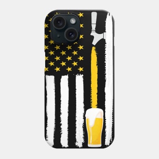 Craft Beer American Flag USA T-Shirt, 4th July Brewery T-Shirt Phone Case