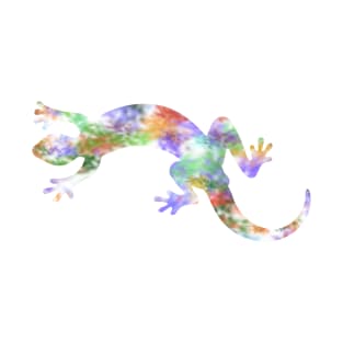 Chameleon Lizard Abstract Pattern Silhouette Art T-Shirt