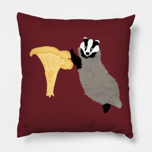 Badger and mushroom Pillow