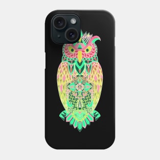 owl in pattern wisdom of wonders ecopop wallpaper art tribal zentangle Phone Case