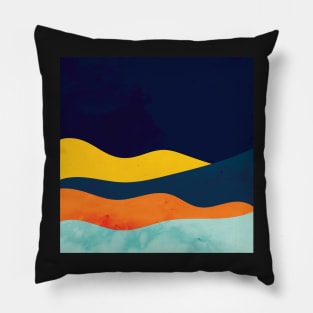 Abstract Boho Landscape in Bright Modern Pillow