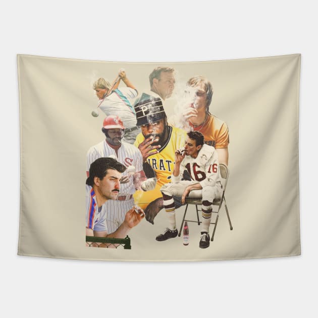 All-Star Sports Cig Smoking Team Tapestry by darklordpug