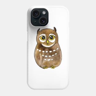 Light Brown Owl Watercolor Phone Case