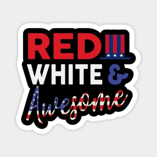 Red White and Awesome 4th of July Magnet