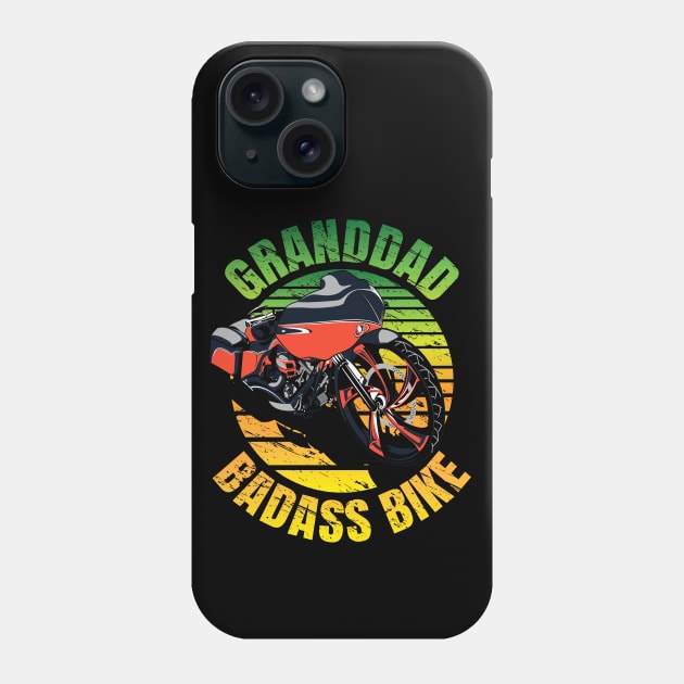 Granddad bass bike, cool biker granddad, biker granddad Phone Case by Lekrock Shop