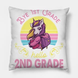 Unicorn Teacher Senior Student Bye 1st Grade Hello 2nd Grade First Day Of School Pillow