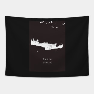 Crete Greece Island Map Tapestry