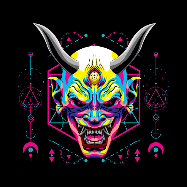 oni head mask popart by SHINIGAMII