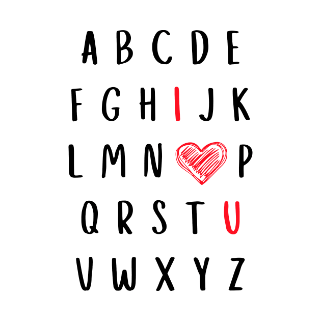 Nursery Teacher Gift Valentine Alphabet I Love You by RemyVision