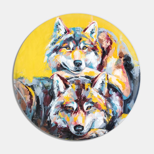 Oil wolf portrait painting in multicolored tones Pin by MariDein