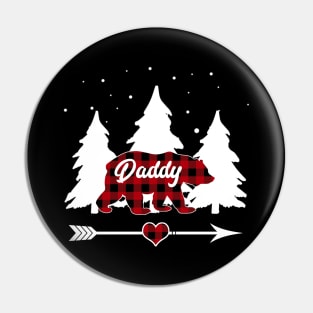 Daddy Bear Buffalo Red Plaid Matching Family Christmas Pin