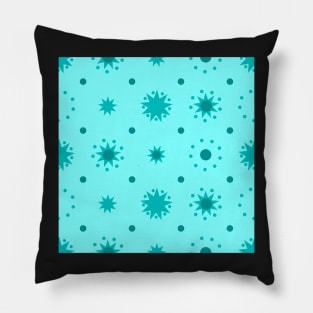 Suns and Dots Cyan on Pale Cyan Repeat 5748 Pillow