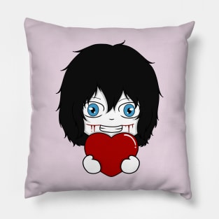 jeff the killer valentine chibi Pillow