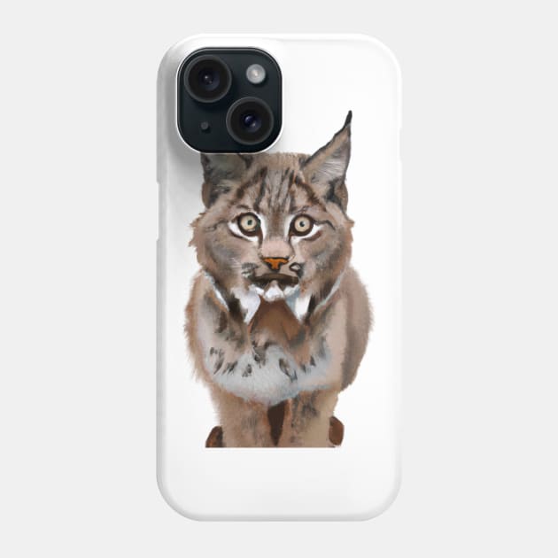 Cute Canada Lynx Drawing Phone Case by Play Zoo