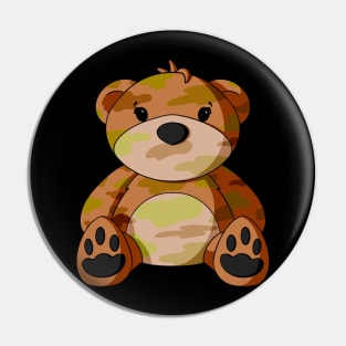 Camo Teddy Bear Pin