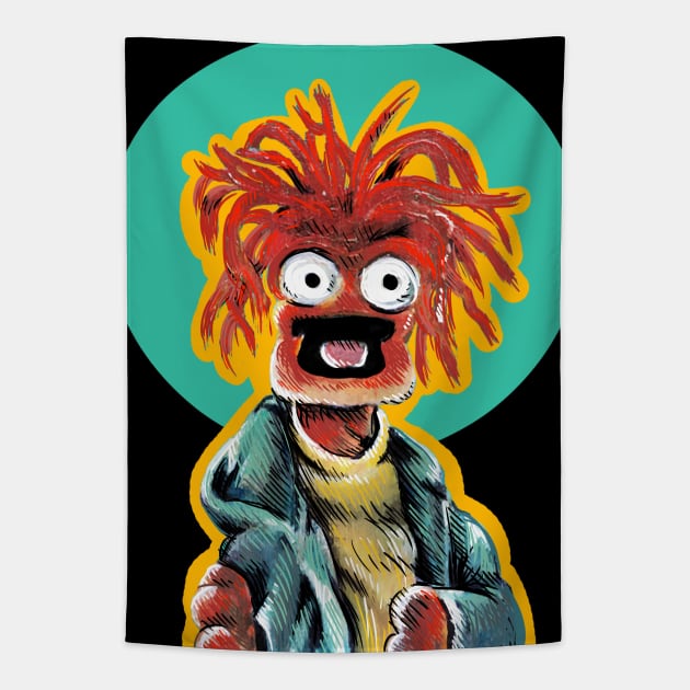 Pepe the King Prawn Muppets Fan Art Illustration Tapestry by CatsandBats