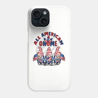 Patriotic 4th of July Funny Gnomes Gifts 4th of July  Patriotic Gnomes Funny American Flag USA Phone Case