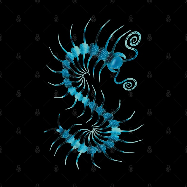 Dark & Light Blue Centipede by IgorAndMore