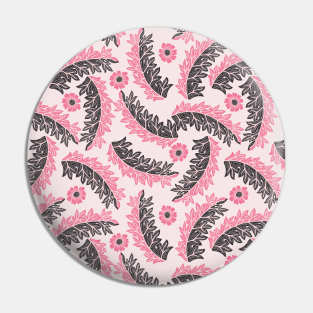 Pink and Black Acanthus Leaves Floral Pin