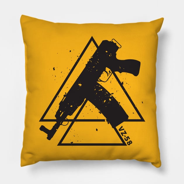 Black Triangles Assault rifle VZ-58 Pillow by YujiVI