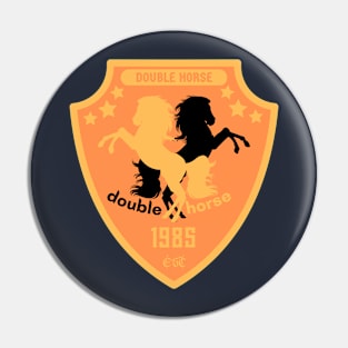 Double Horse Logo Orange - H O R S E W H I T E Essential summer vintage Pin