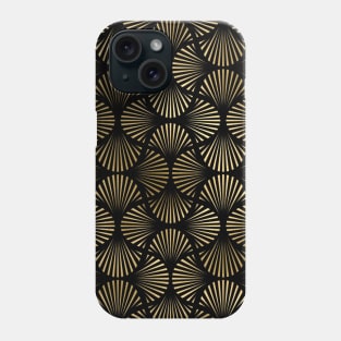 Vintage Foil Palm Fans in Black and Gold Art Deco Neo Classical Pattern Phone Case