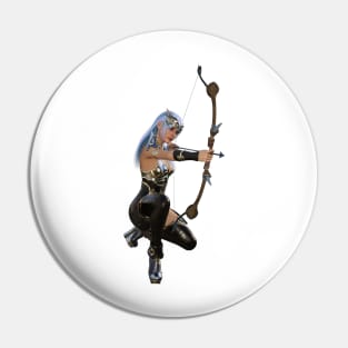 Archer Woman with Bow and Arrow Pin