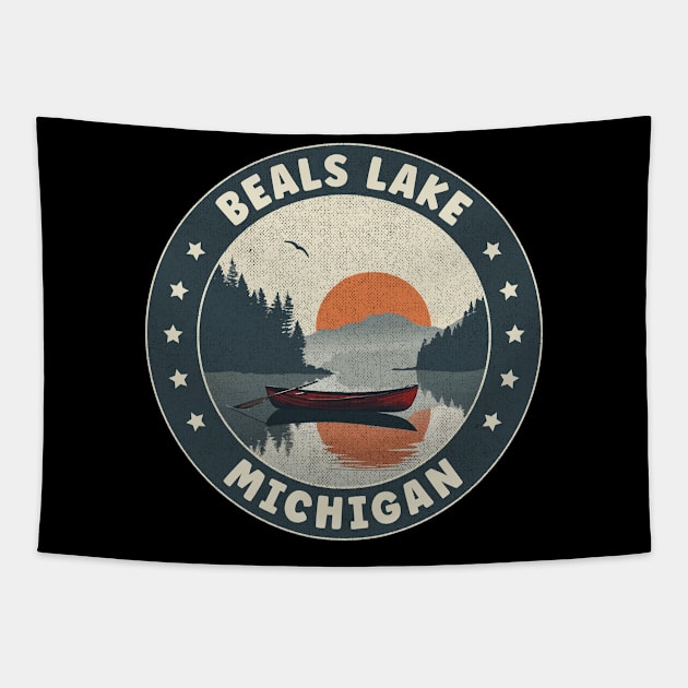 Beals Lake Michigan Sunset Tapestry by turtlestart