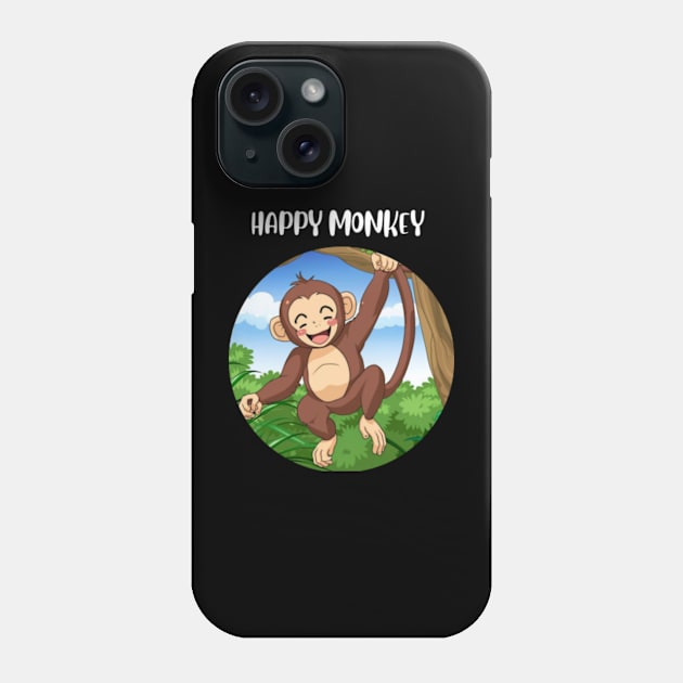 Happy Monkey Phone Case by TshirtMA